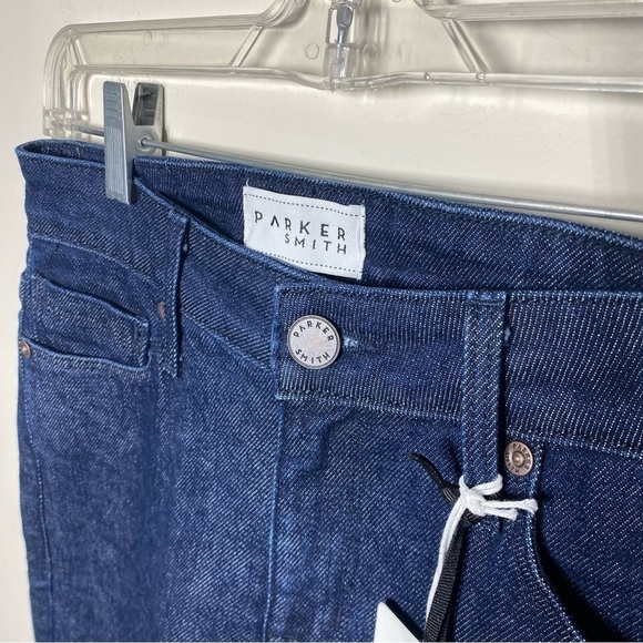 Parker Smith Cropped Mini Flare Jeans in California Dark Wash Blue - Picture 3 of 7